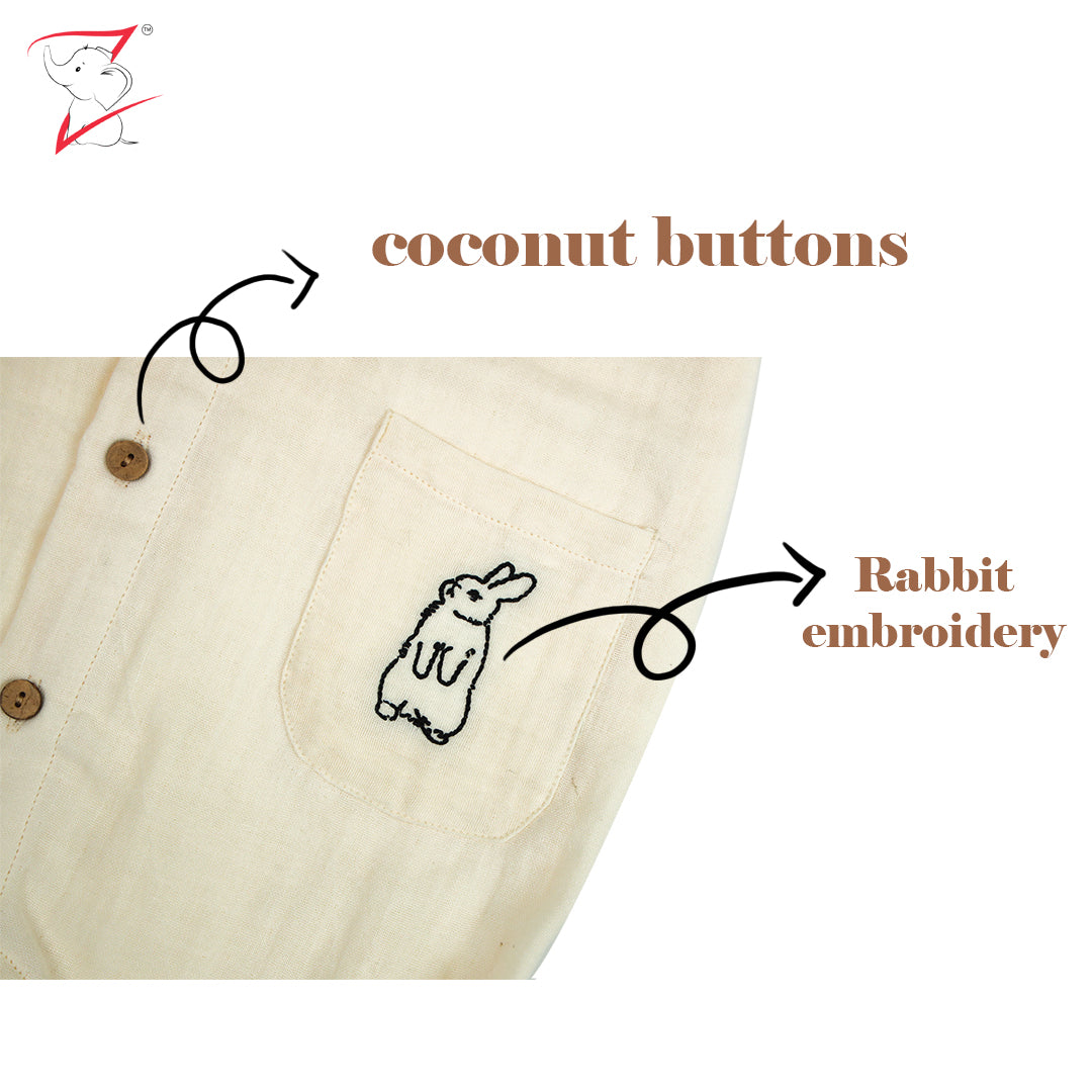 100% Crinkled Cotton Muslin Romper - unisex