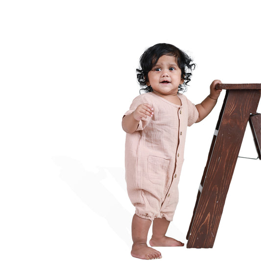 100% Crinkled Cotton Muslin Rompers | Onesies | Unisex