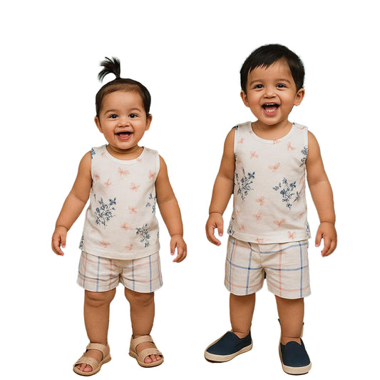100% Cotton Printed co-ords for Infants & Toddlers