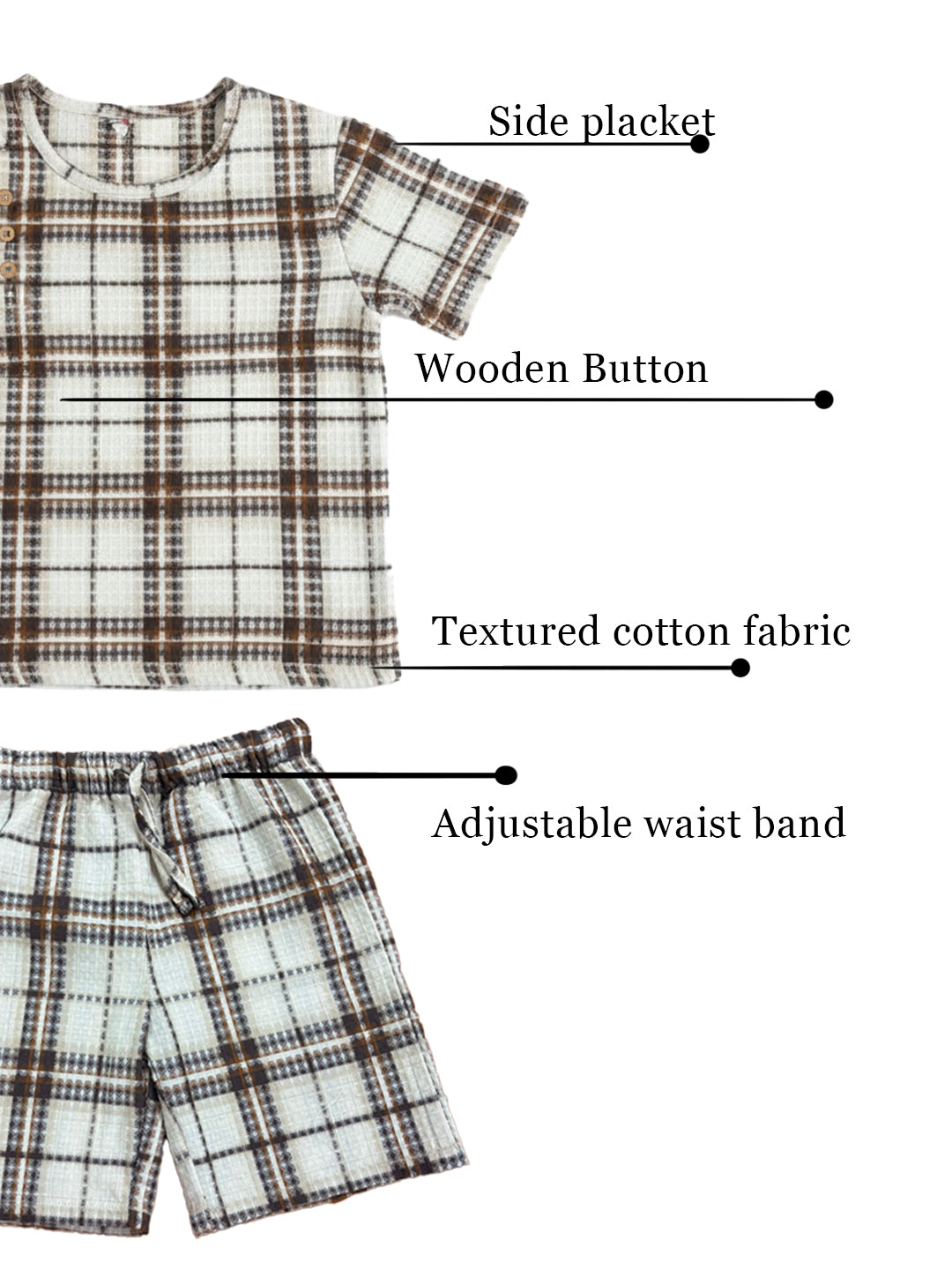 Off-White Textured co-ords for Boys