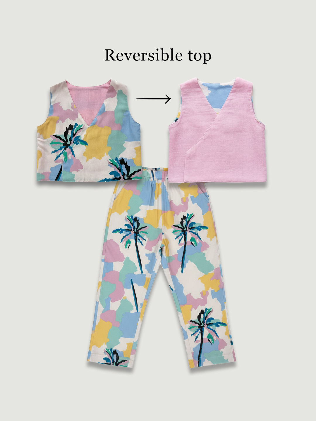 Organic Cotton Reversible top & bottom for Girls