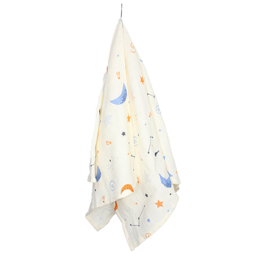 100% Crinkled Muslin Cotton Swaddle Wrap for Newborns, Sleep Blanket