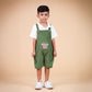 Ivory & Green Dungaree with cute Embroidery